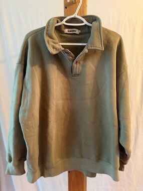 Rumored Olive Green Pullover Collar Sweatshirt